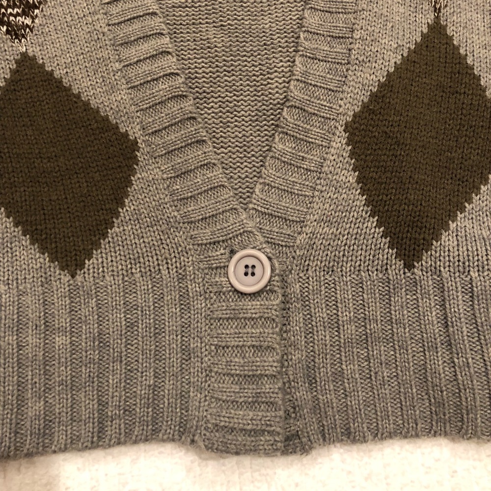 Double Zero | Gray Diamond Pattern Sweater - image 2